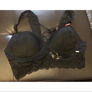 Victoria’s Secret Black Longline Lace Bra